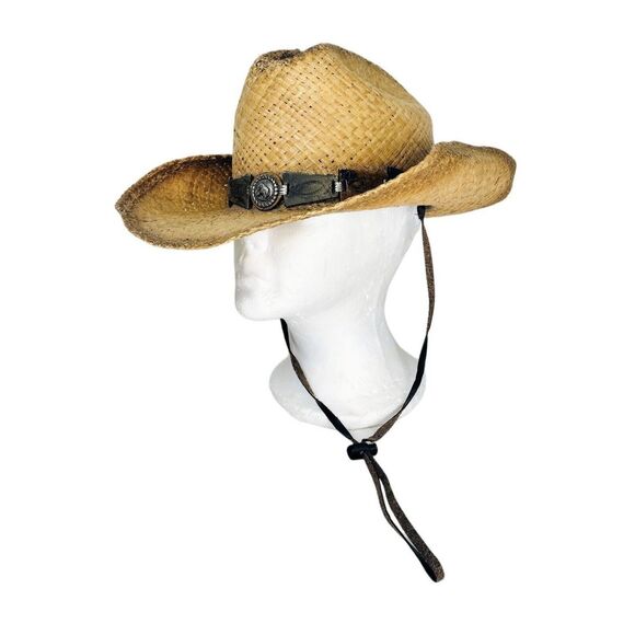 Monte Carlo Straw Raffia Bullhide Hat Co Western Rockabilly Boho Cowboy Size XL main image 10